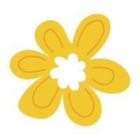hand drawn colorful flower isolated design on white background vector