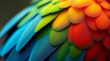 Vibrant and Detailed Close-up Parrot Macaw Feathers photo