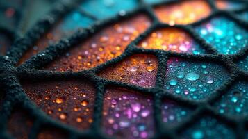 Close Up View of a Beautiful Butterfly Wing With Iridescent Colors and Delicate Textures photo