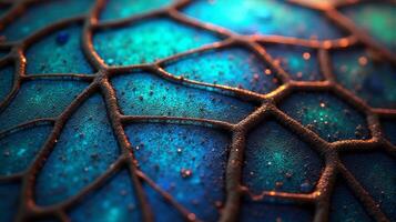 Close Up View of a Beautiful Butterfly Wing With Iridescent Colors and Delicate Textures photo