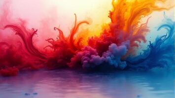 Dynamic and Vibrant Abstract Art Piece Inspired by the Interplay of Colors and Fluid photo
