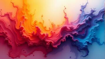 Dynamic and Vibrant Abstract Art Piece Inspired by the Interplay of Colors and Fluid photo
