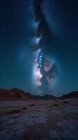 Starry Night Sky Filled With Countless Stars, Featuring a Prominent Display of the Milky Way photo