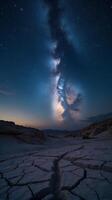 Starry Night Sky Filled With Countless Stars, Featuring a Prominent Display of the Milky Way photo
