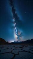 Starry Night Sky Filled With Countless Stars, Featuring a Prominent Display of the Milky Way photo