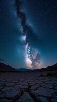 Starry Night Sky Filled With Countless Stars, Featuring a Prominent Display of the Milky Way photo