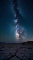 Starry Night Sky Filled With Countless Stars, Featuring a Prominent Display of the Milky Way photo