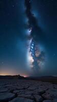 Starry Night Sky Filled With Countless Stars, Featuring a Prominent Display of the Milky Way photo