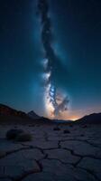 Starry Night Sky Filled With Countless Stars, Featuring a Prominent Display of the Milky Way photo