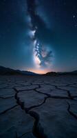 Starry Night Sky Filled With Countless Stars, Featuring a Prominent Display of the Milky Way photo