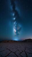 Starry Night Sky Filled With Countless Stars, Featuring a Prominent Display of the Milky Way photo