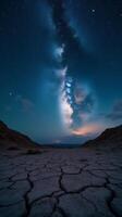 Starry Night Sky Filled With Countless Stars, Featuring a Prominent Display of the Milky Way photo
