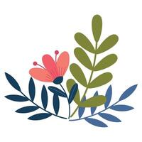 Hand drawn spring flower design on white background vector
