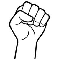Outline Raised fist symbol of victory, strength, power and solidarity flat icons for apps and websites vector