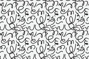 Hand drawn doodle wiggly line strokes seamless repeat pattern vector