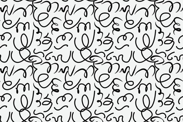 Hand drawn doodle wiggly line strokes seamless repeat pattern