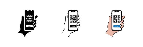 QR code scan icon. illustration isolated on white. vector