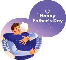 Father and Son Hugging on Father's Day vector