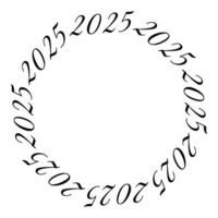 2025 numbers Seamless pattern. New Year greeting Background texture in trendy minimalistic style. Isolated on white Outline illustration Themed cards, poster, leaflet, label or web, icon, promo vector