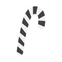 Striped Candy Cane in grayscale. Christmas or New Year greeting Thematic cards design element idea. Isolated illustration Posters, leaflets, social media, web promos, banners, print materials vector