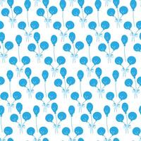 Circle and deflated balloons tied with ribbon Seamless pattern. Blue Monday greetings background. Isolated illustration Wallpaper, wrapping or web, cards, poster, banner, label background idea vector