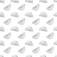 Lemon or orange slice Seamless pattern in trendy minimalistic style. Background or wallpaper concept. Isolated illustration Wrapping or web promo backdrop, cards poster, banner, greeting, label vector