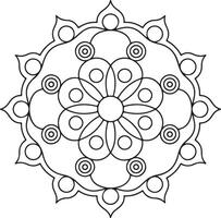 mandala with gentle oriental pattern on transparent background, use for coloring book and decor vector