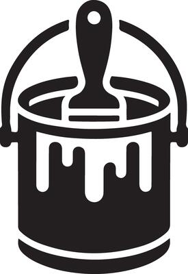 paint Bucket silhouette illustration isolated in white background