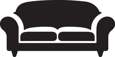 Sofa black simple icons vector