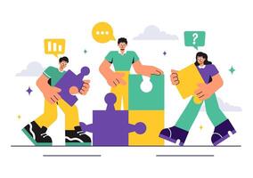 Dispute Resolution Between Two Groups Illustration in a Flat Style Background vector