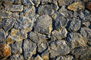 Stone wall texture background. wall of stones background or web banner. pattern of modern style design photo