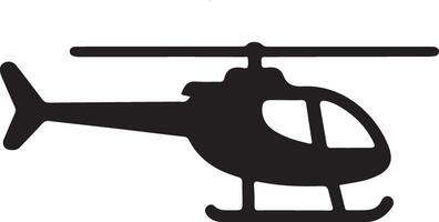 Black isolated silhouette of helicopter on white background. Icon of above view of helicopter vector