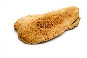 Set of pitas, on a white background, top view, photo
