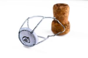 wine cork isolated on white background photo