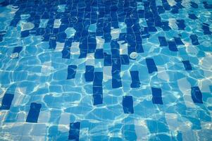 Swimming Pool Surface With Light Reflection and Water Ripple Patterns photo
