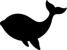 Minimal whale silhouette with smooth curves, black on white, showcasing streamlined grace vector