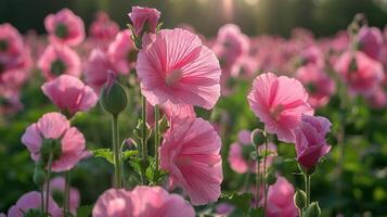 Chrysanthemum multiflora bouquet of pink flowers. Background of autumn flowers. photo