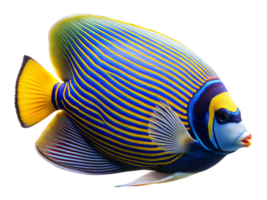 Emperor Angelfish swimming, isolated on a transparent background png