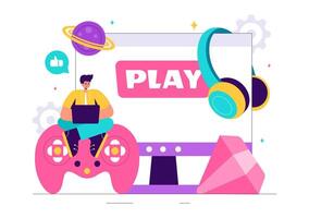 Programmers with Game Controllers Illustration for Console, Android, and Computer Gaming vector