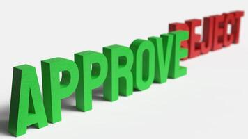 The green Approve on white background image 3d rendering. photo