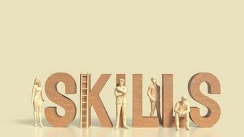 The skill text for Business concept 3d rendering. photo