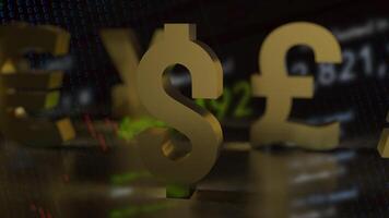 The Gold dollar symbol for Business concept 3d rendering. photo