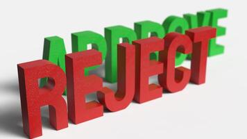 The red reject on white background image 3d rendering. photo