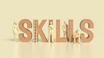 The skill text for Business concept 3d rendering. photo