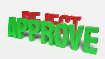 The green Approve on white background image 3d rendering. photo