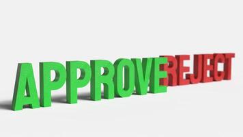 The green Approve on white background image 3d rendering. photo