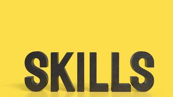 The skill text for Business concept 3d rendering. photo