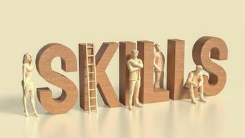 The skill text for Business concept 3d rendering. photo