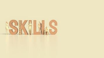 The skill text for Business concept 3d rendering. photo