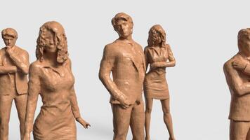 The Business wood figure on white background 3d rendering. photo